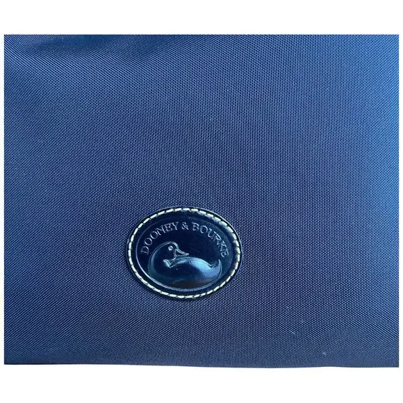 DOONEY & BOURKE Erica Nylon Large Black Shoulder Bag Leather Trim Italy *READ* - Picture 15 of 15